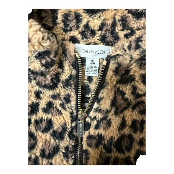 Calvin Klein Cheetah Print Fleece Vest Women Size M - Picture 3 of 5